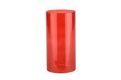 Glas cylinder til lysestage - rød - ø7,0 x 14 cm - 6 stk.